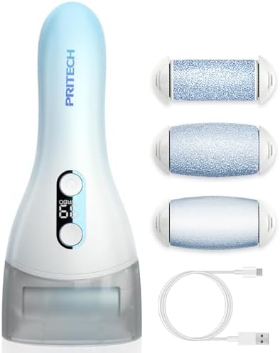 Electric Callus Remover for feet,Rechargeable Foot File Electronic Pedicure Tools Kit for Calloused Removal, Waterproof Electric Foot Scrubber Duty Feet Care for Heels Dead Skin,Blue
