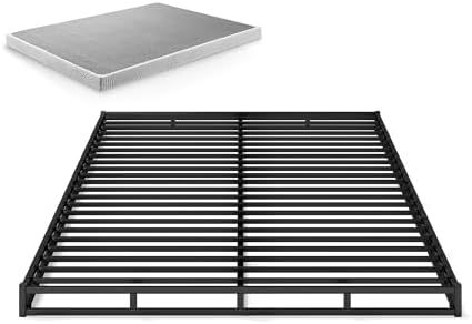 ZINUS Quick Lock Metal Smart Box Spring, 4 Inch Mattress Foundation, Strong Metal Structure, Easy Assembly, King, White