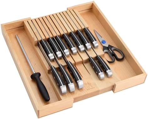 Henckels Statement 15-pc Knife Set with In-Drawer Knife Tray, Razor-Sharp, German Engineered Informed by over 100 Years of Experience, Lightweight and Strong, Dishwasher Safe