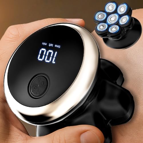 Head Shavers for Bald Men - Yinicare 7D Mens Razors for Shaving Electric Led Display Wet & Dry Bald Head Shaver Ipx6 Waterproof Shaver Type-C Charging