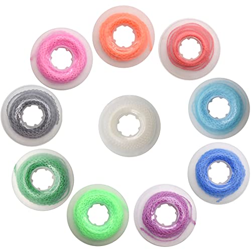 Angzhili 10 Pcs Dental Orthodontic Elastic Chain Power Chains for Brace,15ft/Roll (Closed, Multi-colors)