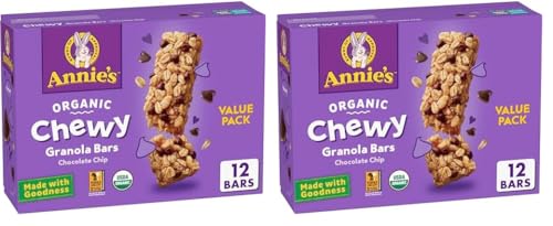 Annie's Organic Chewy Granola Bars, Chocolate Chip, 12 ct (Pack of 2)