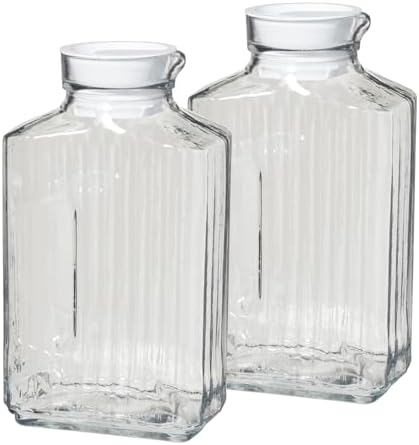 Anchor Hocking 2 Quart Bistro Pitcher with Lid, Pack of Two