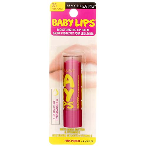 Maybelline Baby Lips Moisturizing Lip Balm SPF 20, Pink Punch 0.15 oz (Pack of 5)