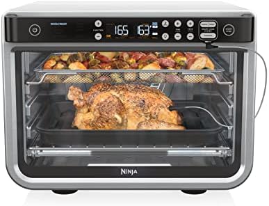 Ninja DT251 Foodi 10-in-1 Smart XL Air Fry Oven, Bake, Broil, Toast, Roast, Digital Toaster, Thermometer, True Surround Convection up to 450Β°F, includes 6 trays & Recipe Guide, Silver