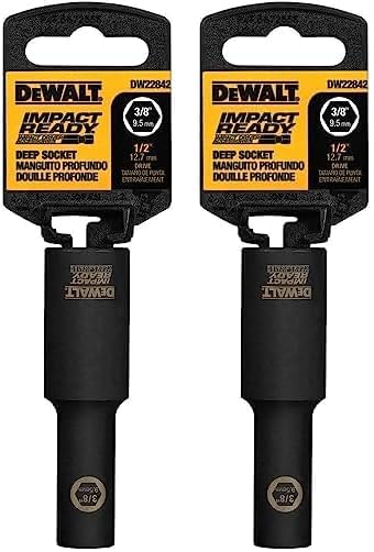 DEWALT DW22902 3/4-Inch IMPACT READY Deep Socket for 1/2-Inch Drive, Black (Pack of 2)