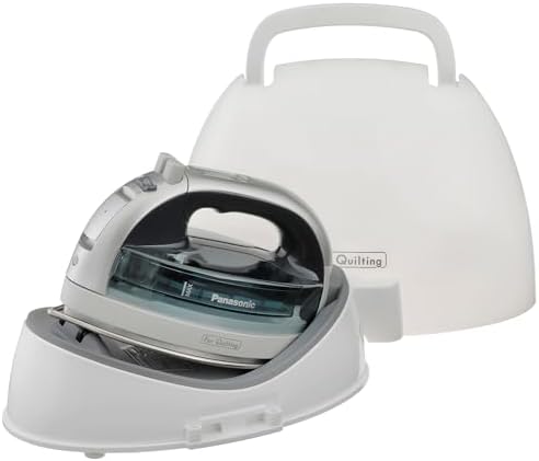 Panasonic NI-QL1100L Cordless Steam/Dry Iron, 1500W Wide Stainless Steel Plate, Silver/Light Blue