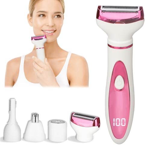 Electric Razors LED Display for Women Men, 2025 Wet/Dry Lady Shaver,4 in 1 Cordless Hair Remover with IPX7 Waterproof,Smooth & Silky Portable Bikini Electric Grooming Set (Multicolor)