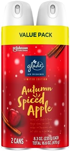 Glade Air Freshener Room Spray, Autumn Spiced Apple, 8.3 oz, Limited Edition Scent, 2 Count