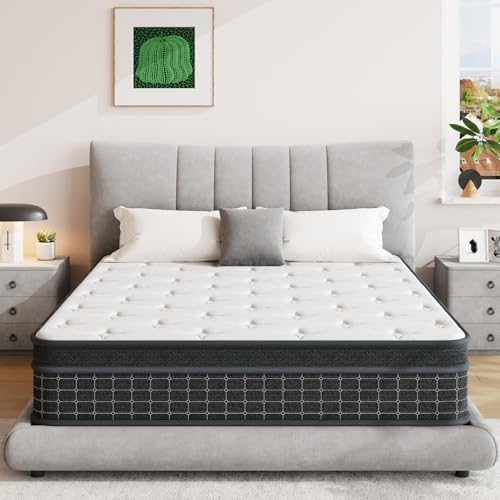 Twin Mattress, 10 Inch Twin Size Mattresses in a Box, Memory Foam Mattress with Pocket Springs, Pressure Relief & Motion Isolation, CertiPUR-US Certified, Medium Feel & Support Comfort
