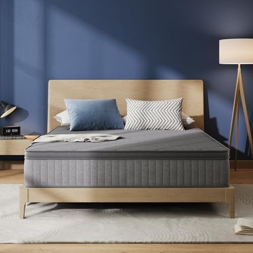 Avenco Queen Mattress, 12 Inch Queen Size Mattress in a Box, Medium Firm Hybrid Mattresses with Smarts™ Coil and Gel Memory Foam for Cool Night Sleep & Pressure Relief, CertiPUR-US Certified