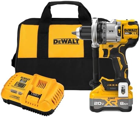 DEWALT 20V MAX XR 1/2 Inch Cordless Hammer Drill Kit with 8AH Battery and Charger (DCD1007WW1)