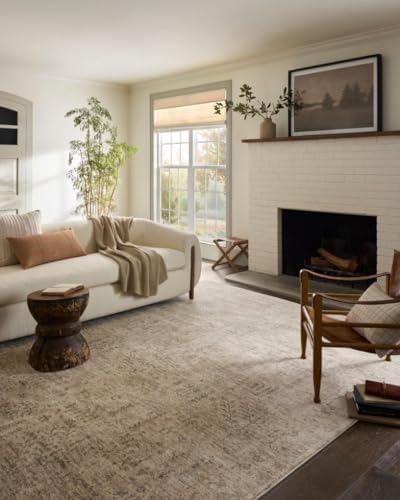 Loloi Magnolia Home by Joanna Gaines Junie Collection JUE-02 Oatmeal/Smoke 9'-6" x 13', .38" Pile Height, Area Rug