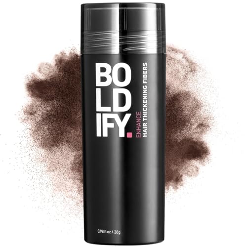 BOLDIFY Hair Fibers (28g) - Fill In Thinning and Fine Hair for an Instantly Fuller, Thicker Look - 14 Shades for Women & Men - Hazel Brown