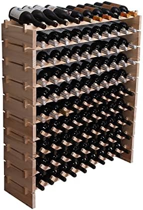 Wine Rack Cabinet Freestanding for Floor Wooden Stackable Storage Modular countertop Wood Wine Holder (100bottle)