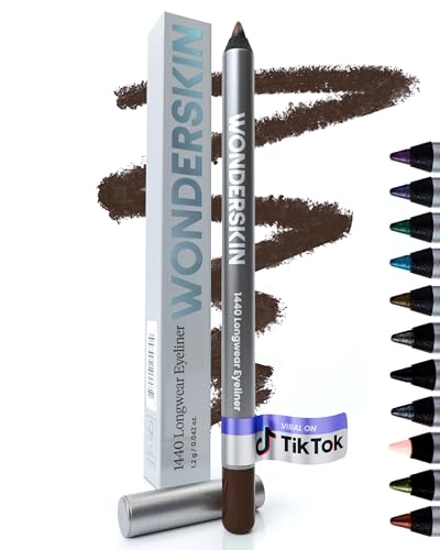 Wonderskin 1440 Longwear Brown Waterproof Eyeliner Pencil - Sharpenable Eyeliner Pencil and Smudge Proof Brown Eye Liner Pencils (Kalamata)