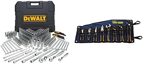 DEWALT Mechanics Tools Kit and Socket Set, 204-Piece (DWMT72165) & IRWIN VISE-GRIP GrooveLock Pliers Set, 8-Piece (2078712)