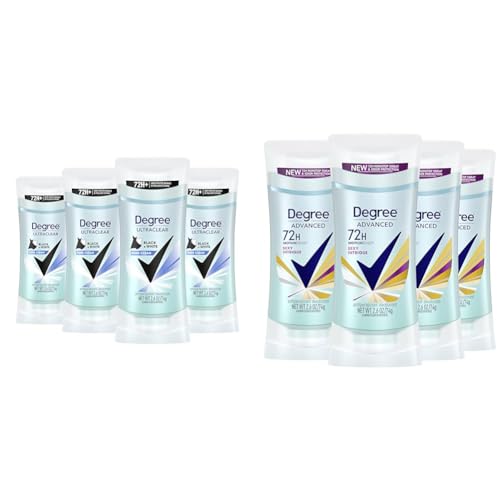 Degree Antiperspirant for Women Protects from Deodorant Stains & Advanced MotionSense Antiperspirant Deodorant 4 Count 72-Hour
