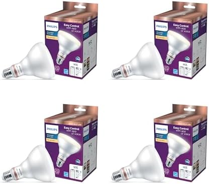 Philips 100-Watt Equivalent A21 LED Smart Wi-Fi Light Bulb Soft White (2700K) Powered by WiZ with Bluetooth (4-Pack)
