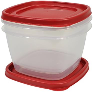 Rubbermaid Easy Find Lids Food Storage Containers, 7 Cup, Racer Red, 4-Piece Set