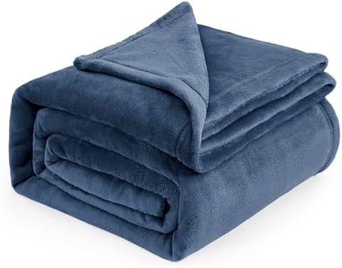 Bedsure Fleece Bed Blankets Full Size Mineral Blue - Soft Lightweight Plush Fuzzy Cozy Luxury Blanket Microfiber, 84x90 inches