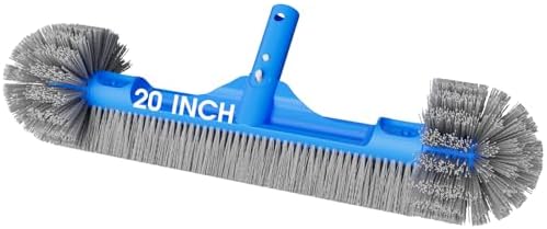 Pool Brush for Cleaning Pool Walls, 20'' Heavy Duty Pool Brush Head Detachable Side Brush Nylon Bristles Pool Scrubber for Above Ground Pools Ingound Pools, Safe for Vinyl Liner