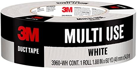 3M Multi-Use Colored Duct Tape, White, 1.88 Inches x 60 Yards, 3960, 1 Roll
