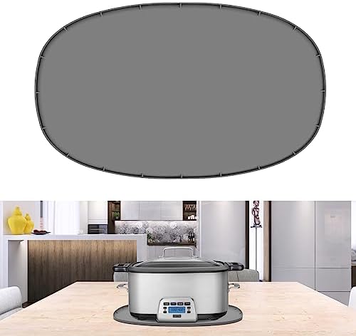 Heat Resistant Mat for 6-8 Quart Slow Cooker, Kitchen Heat Resistant Silicone Trivet,Oval Thickened Silicone Non Slip Heat Resistant Mat