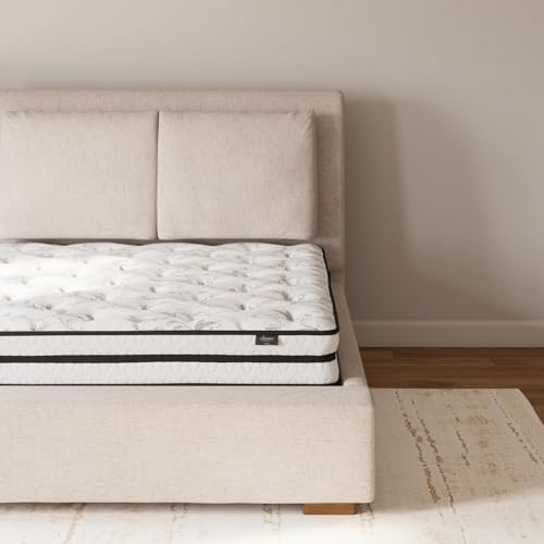 Signature Design by Ashley Twin Size Chime 8 Inch Medium Firm Innerspring Mattress with Pressure Relief Quilt Foam, Fiberglass Free, Mattress In A Box