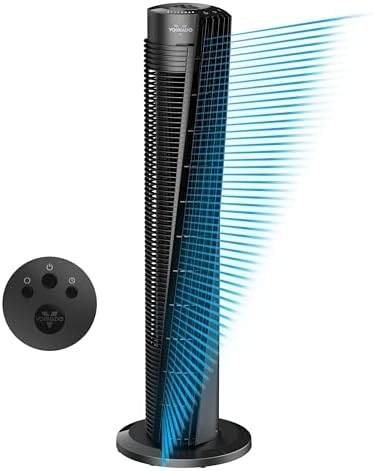 Vornado OSC84 41" Whole Room Oscillating Tower Fan, Remote Control, 70-Degree Oscillation, Quiet Operation, 4 Speed Settings, 8-Hour Timer, Powerful Air Circulation, Black