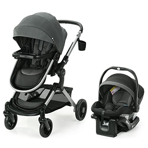 Graco Modes Nest Travel System with Adjustable Reversible Seat, Pram Mode, Lightweight Aluminum Frame, and SnugRide 35 Lite Elite Infant Car Seat, Sullivan
