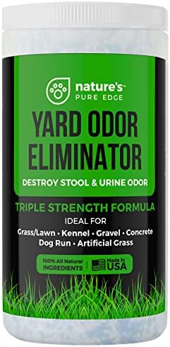 "Nature's Pure Edge,Yard Odor Eliminator. Perfect For Artificial Grass, Patio, Kennel, and Lawn. Instantly Removes Stool and Urine Odor. Long Lasting. Kid and Pet Safe.