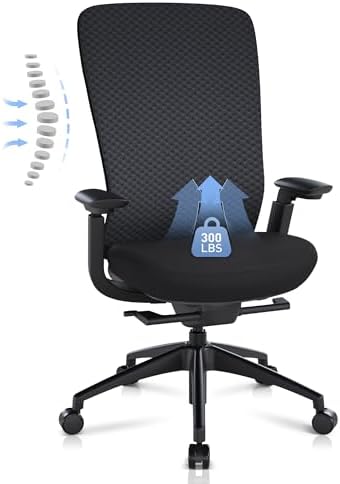 COLAMY Ergonomic Mesh Office Chair, Computer Executive Desk Chair, Ergonomic Office Chair Lumbar Support with Flexible Backrest, Slide Seat, Blackgrey