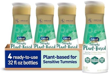 Enfamil Prosobee Plant based Baby Formula, for Sensitive Tummies, Soy-based Plant Sourced Protein, Vitamins for Immune Support, Lactose-free, Milk free, Gluten free, 32 Fl Oz Bottle (4 count)