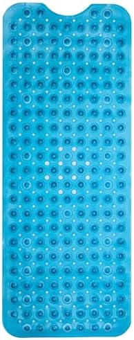 ENKOSI Bath Mat - Large Non Slip Bathtub & Shower Mat - Extra Long 40 x 16 Inch Bathroom Mats for Tub Nonslip Anti Slip Bathmats (40x16 Clear Blue 1-Pack)