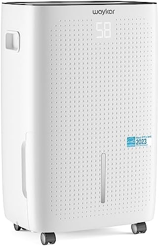 Waykar 150 Pints 7,000 Sq. Ft Energy Star Dehumidifier with Drain Hose for Commercial and Industrial Large Rooms, Home, Basements, Storages, Warehouses and Bedrooms