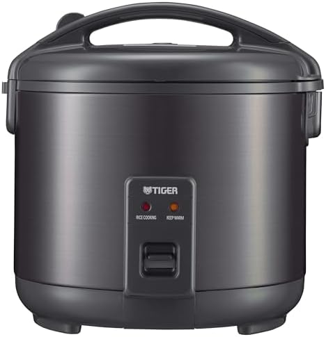 Tiger JNP-S18U-KY 10 Cup Capacity White Rice Cooker with Non-Stick Inner Pot, Retractable Power Cord, and Keep Warm up to 12 hours (Obsidian Black)