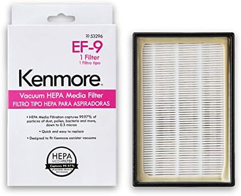 Kenmore 53296 EF-9 Media Vacuum Cleaner Exhaust Filter for Upright and Canister Vacuums, White