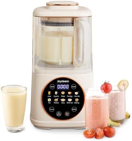 Joydeem JD-J03 Cooking Blender with Soundproof Shield, Hot Cold Blender for Filter-free Soy Milk & Juice, 8-Speed and Temperature Control, 12H Preset, 1100ml, White