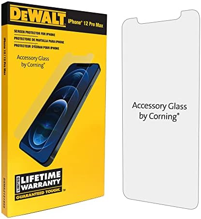 DEWALT Glass Screen Protector for iPhone 12 Pro Max — Apple Compatible Tempered Glass Screen Protector — Screen Protection for iPhone 12 Pro Max