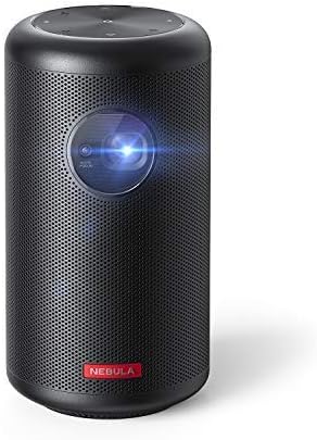 Anker Nebula Capsule Max, Pint-Sized Wi-Fi Mini 200 ANSI Lumen Portable movie Projector, 8W Speaker, 100 Inch Picture, 4-Hour Video Playtime, Outdoor Projector (Renewed)