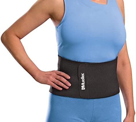 MUELLER Sports Medicine Waist and Back Brace Support Belt, Back Pain Relief Support for Men and Women, Ideal for Weak, Sore, Injured Backs, Black, One Size