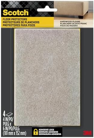 Scotch SP840 Felt Furniture Pads, 4 in x 6 in, Beige, 4 Count
