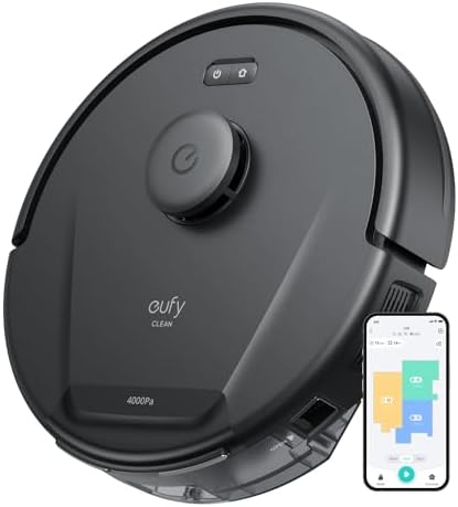 eufy L50 Robot Vacuum with 4,000 Pa Powerful Suction, Precise iPath Laser Navigation, Customizable Al Mapping, Climb Up to 20 mm, Ideal for Hard Floor, Tile, and Carpet (Renewed), Black