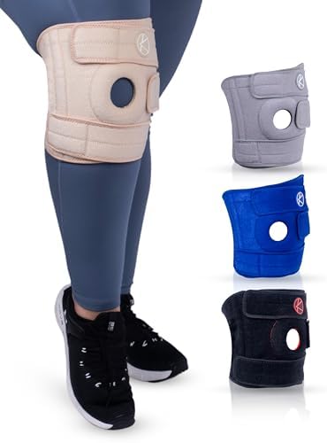 KARM Plus Size Knee Brace for Women & Men Plus Size - Adjustable Knee Support Brace for Meniscus Tear, Arthritis Pain, Compression with Side Stabilizers - Obese People (XL/XXL/3XL Beige)