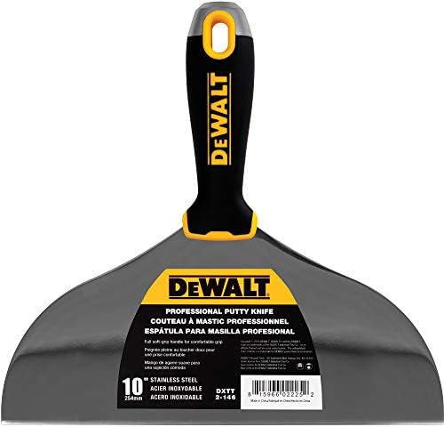 DEWALT 10" Putty Knife | Stainless Steel w/Soft Grip Handle | DXTT-2-146