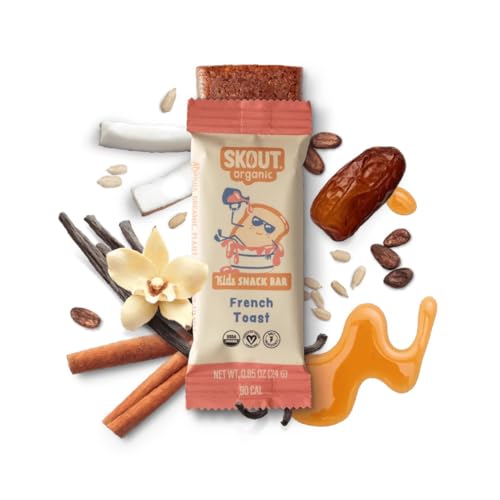 Skout Organic French Toast Frenzy Kids Snack Bars (18 Pack) | Organic Kids Snack Bars | Plant-Based Nutrition | Vegan | Gluten, Dairy, Grain, Peanut, Tree Nut & Soy Free