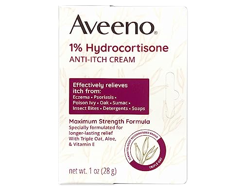 AVEENO Active Naturals 1% Hydrocortisone Anti-Itch Cream 1 oz (Pack of 10)