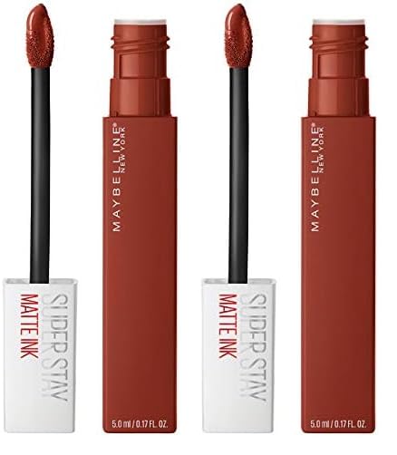 Maybelline Super Stay Matte Ink Liquid Lipstick Makeup, Long Lasting High Impact Color, Up to 16H Wear, Ground-Breaker, Maple Leaf Red, 1 Count (Pack of 2)