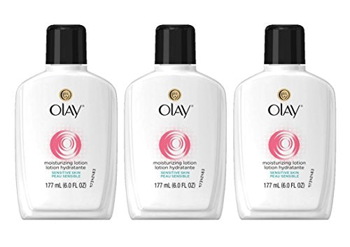 Face Moisturizer by Olay, 12-Hour Hydration with Aloe, Moisturizing Facial Lotion for Sensitive Skin - 6 Oz (Pack of 3) Packaging may Vary